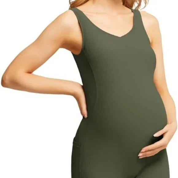 Maacie NWT Olive Green Jumpsuit/Romper Pregnancy Shapewear Size M - Picture 2 of 11